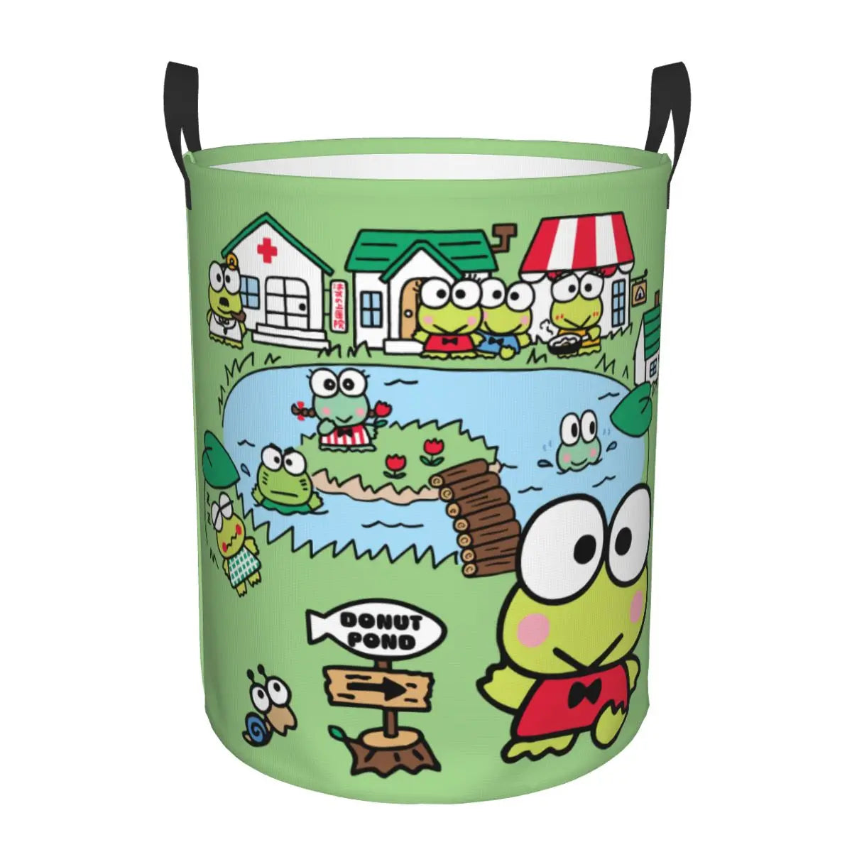 Tejesa Laundry Basket Foldable Large Capacity Clothes Storage Bin Big -eyed Frog Anime Baby Hamper