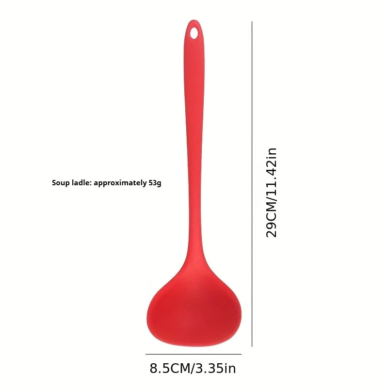 Tejesa 1/4/8pcs Non-Stick Pans Silicone Spatula Soup Ladle Slotted Spoon Cooking Tools for Kitchen Kitchen Utensil