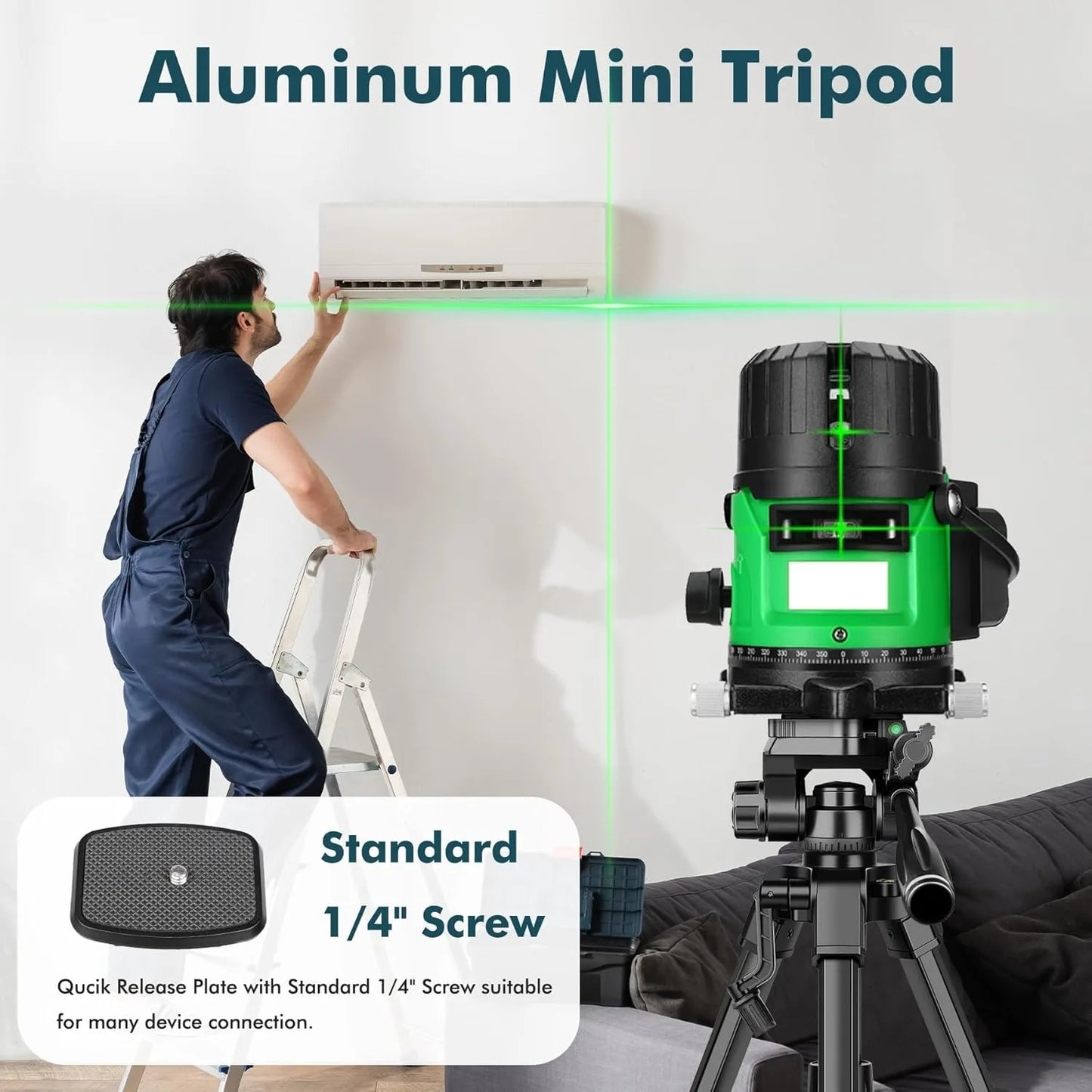 Tejesa Mini Tripod for Camera, 25inch Aluminum Tabletop Camera Tripod, Portable Travel Tripod , for Cameras, Projectors, Spotting Scope