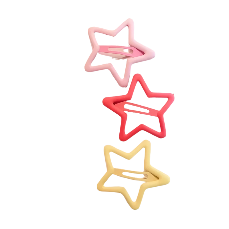 Hemasa 6pc Korean New Big Star BB Hairpin Hair Side Clips for Girls Women Kids Gift Wedding Party Hair Accessories
