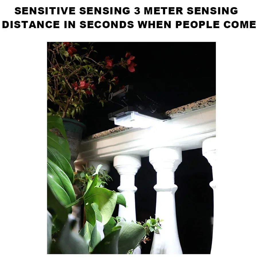 Hemasa High Power LED Solar Garden Lights Outdoor Solar Clip Light Motion Sensor Camping Lamp Fence Street Landscape Wall Decoration