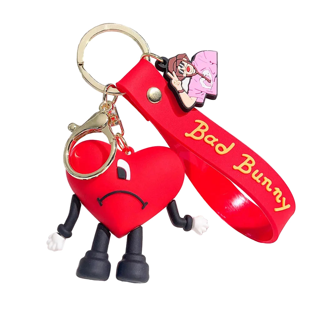 Tejesa Silicone Soft Rubber 3D Rabbit Bad Bunny Keychain/ Heart Pendant  Halloween Pumpkin Key Pendant