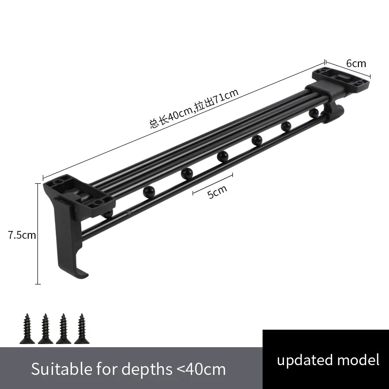 Hemasa  Closet Top Telescopic Storage Rods Closet Interior Pants Clothes Organizer Partition Hangers