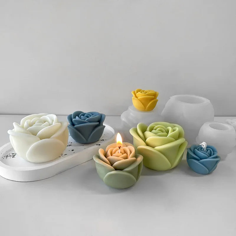 Flower Silicone Candle Mould/Peony Flower Soap Gypsum Resin Casting Mould DIY