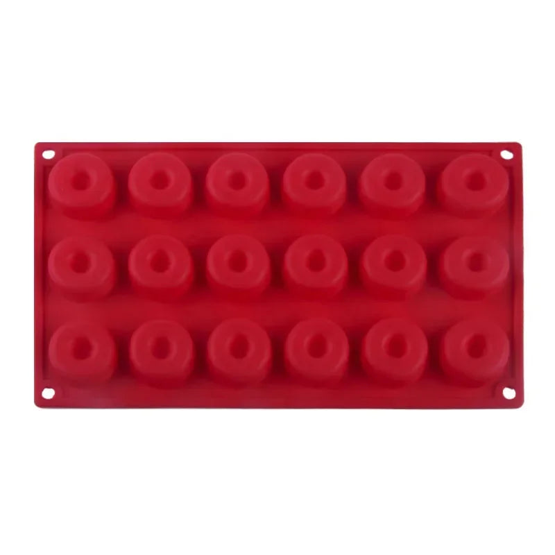 Tejesa Mini Silicone Donut Maker 18 Cavity Non-Stick Chocolate Donut Mold/ Baking Pan Donut Dessert Baking Tray /Bread Pastry Cake Tools