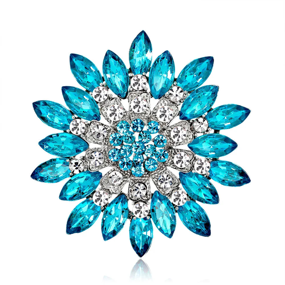 Sunflower Women's Brooch Jewelry New Fashion Retro Fashion Flower Brooch Crystal Rhinestone Jewelry Wedding Date Party Gifts