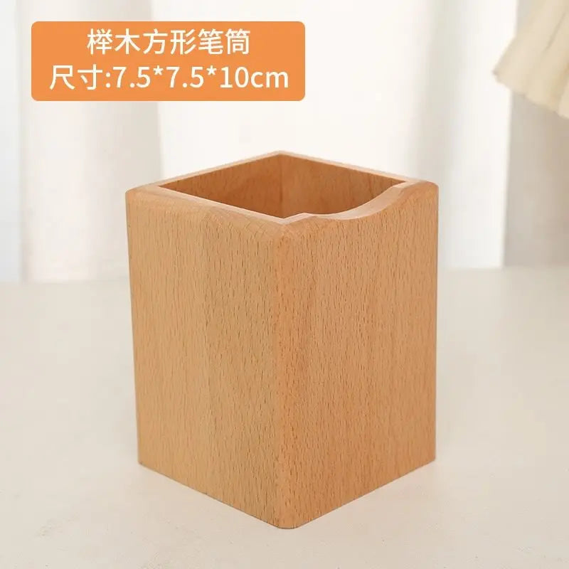 Tejesa  oden pen holder, solid wood office desktop, high-end stationery storage ornament