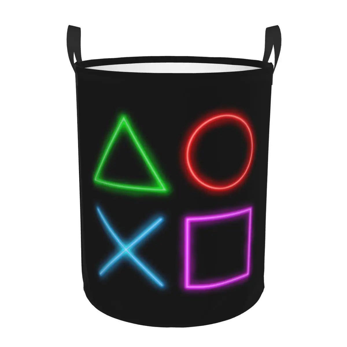 Customized Playstations Buttons Laundry Basket Collapsible Game Gamer Gift Clothes Toy Hamper Storage Bin for Kids Nursery