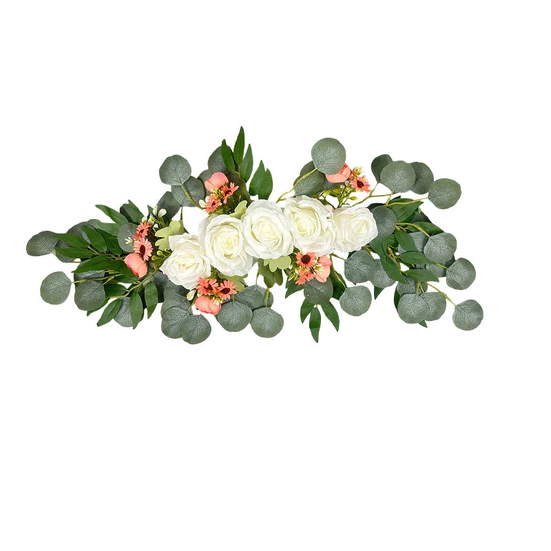 Tejesa 2026 Arch Flowers Artificial Rose for Home Decoration Wedding Flower Arrangement Drawing Board Door Frame Decor Pink White