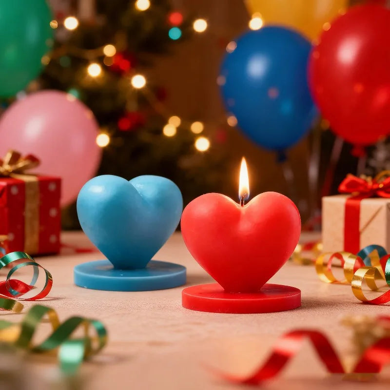 Valentine's Day Love Silicone Candle Mold 3D Heart Crafts Resin Cement Gypsum Soap Mold Valentine's Day Gift Making Tool