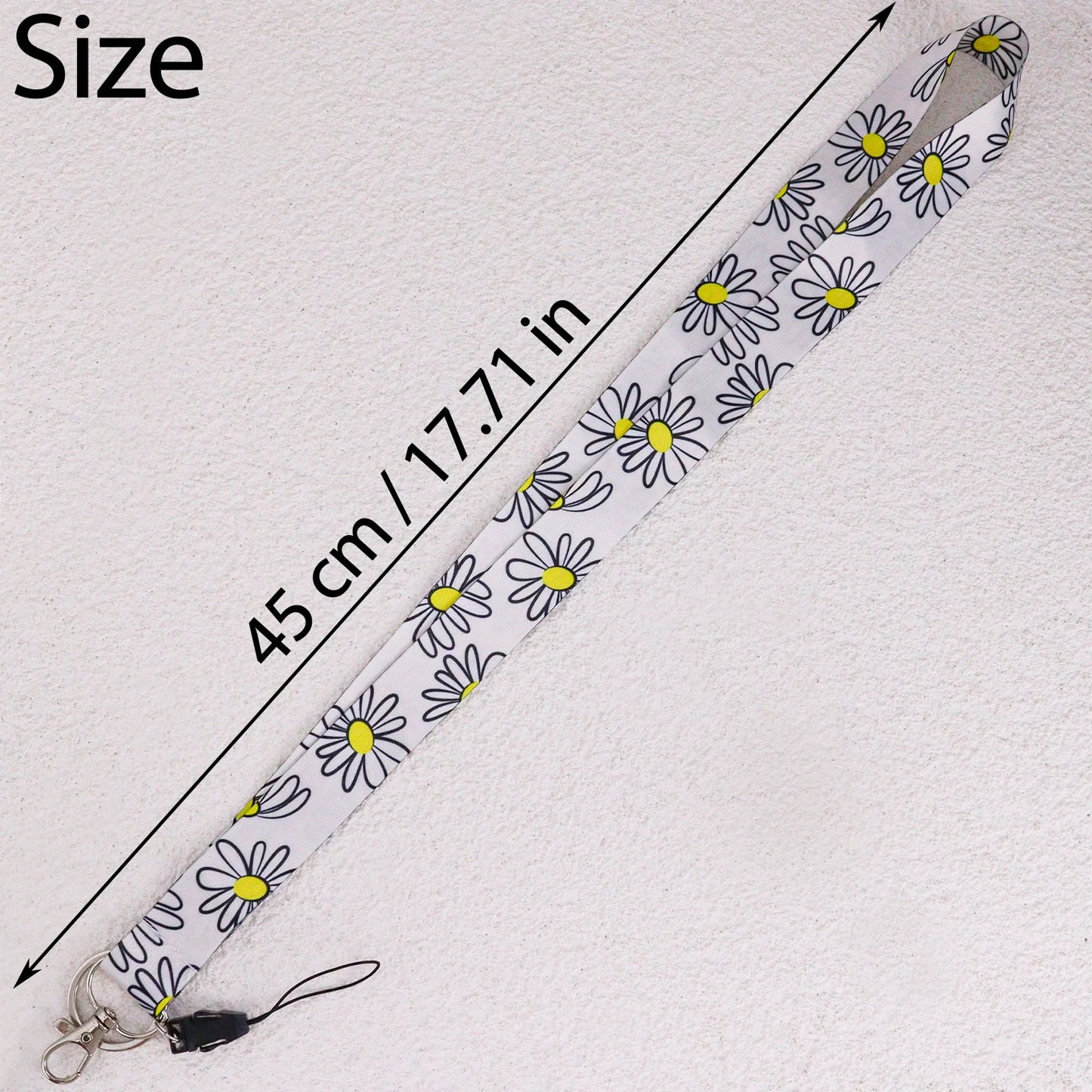 Tejesa  Daisy Neck Lanyard for ID Card Holder /Cute Flower Polyester Teacher Lanyard