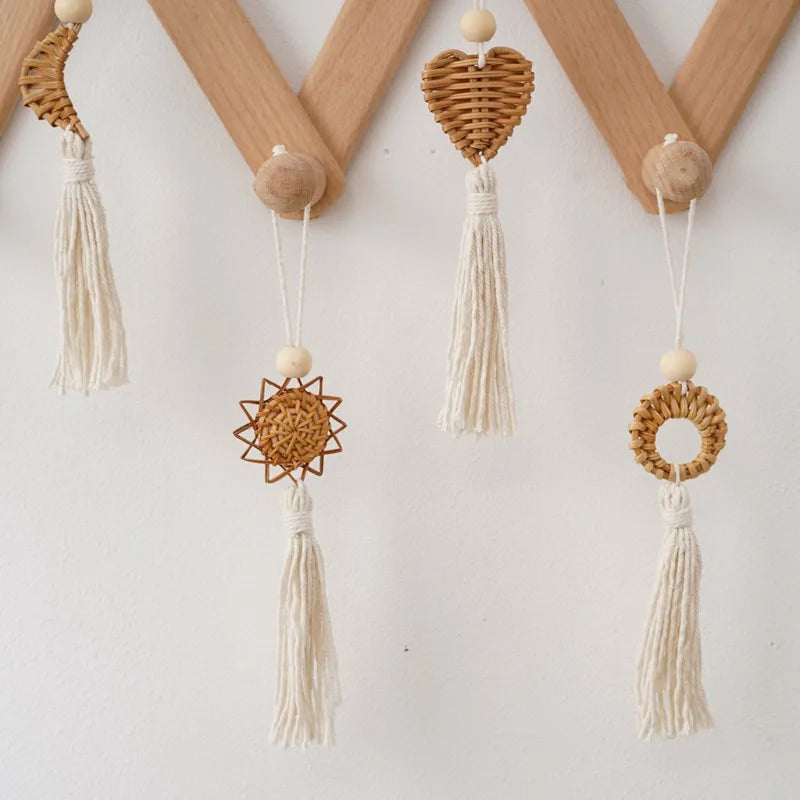 1Pc Boho Decor Macrame Holiday Wall Pendant Handmade Wall Art Retro Grass Vine Weaving Cotton Hanging Ornament Tree Gifts