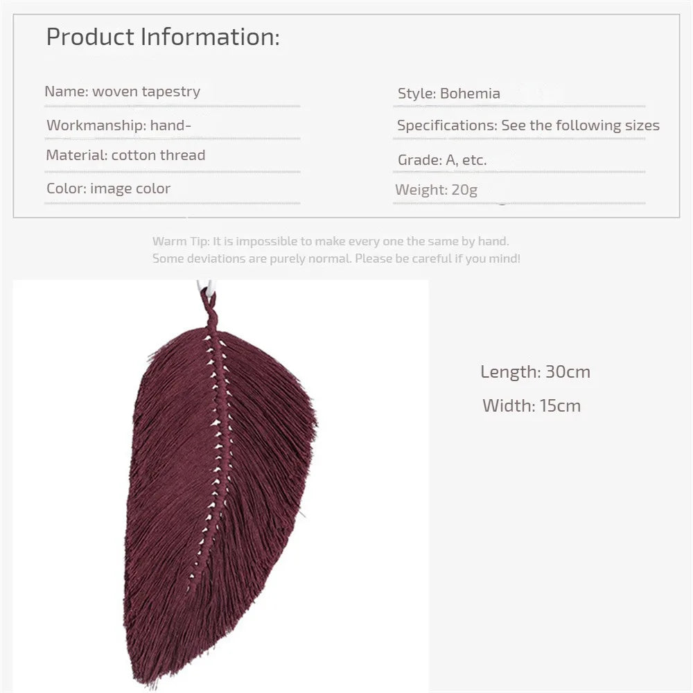 Hemasa Handmade Tassels Macrame Leaves Tapestry Nordic Style Tapestry Wall Hanging Toys Kids Room Decor Home Nursery Boho Decor