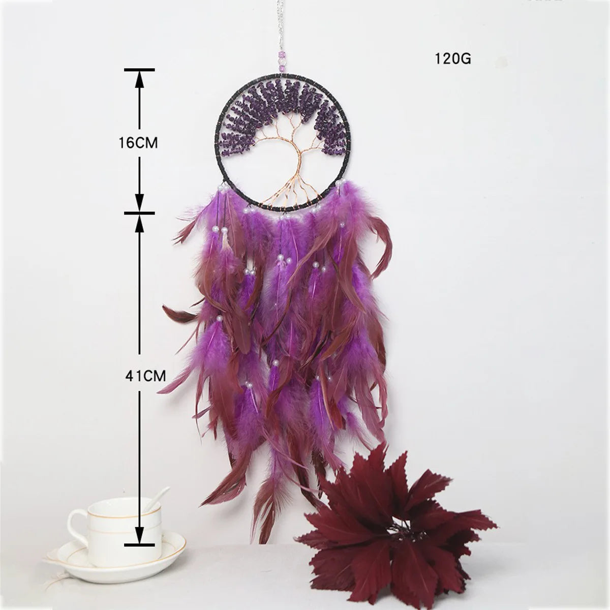 Tejesa Tree of Life Dreamcatcher with Stone Craft Decorative Room Wind Chime Hanging Home Decor Dreamcatcher