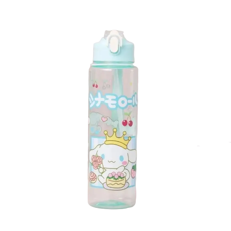Tejesa Water Cup with Straw / Cute Cartoon Print Water Bottle for Office Home Gift