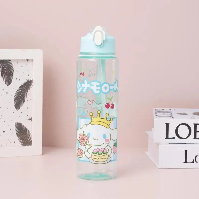 Tejesa Water Cup with Straw / Cute Cartoon Print Water Bottle for Office Home Gift