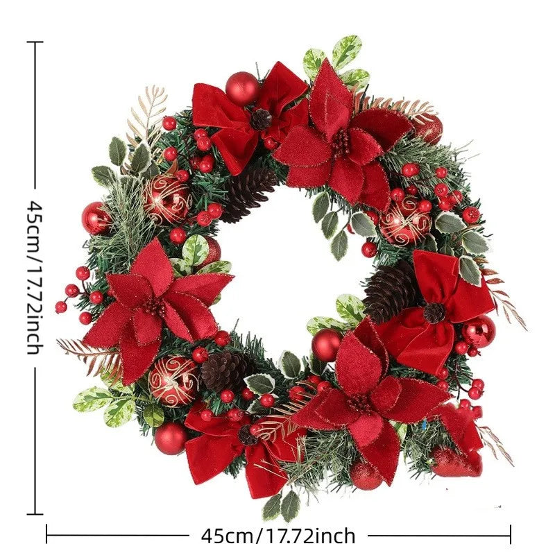 Tejesa Christmas Artificial  Wreath for Front Door Window / Xmas /New Year