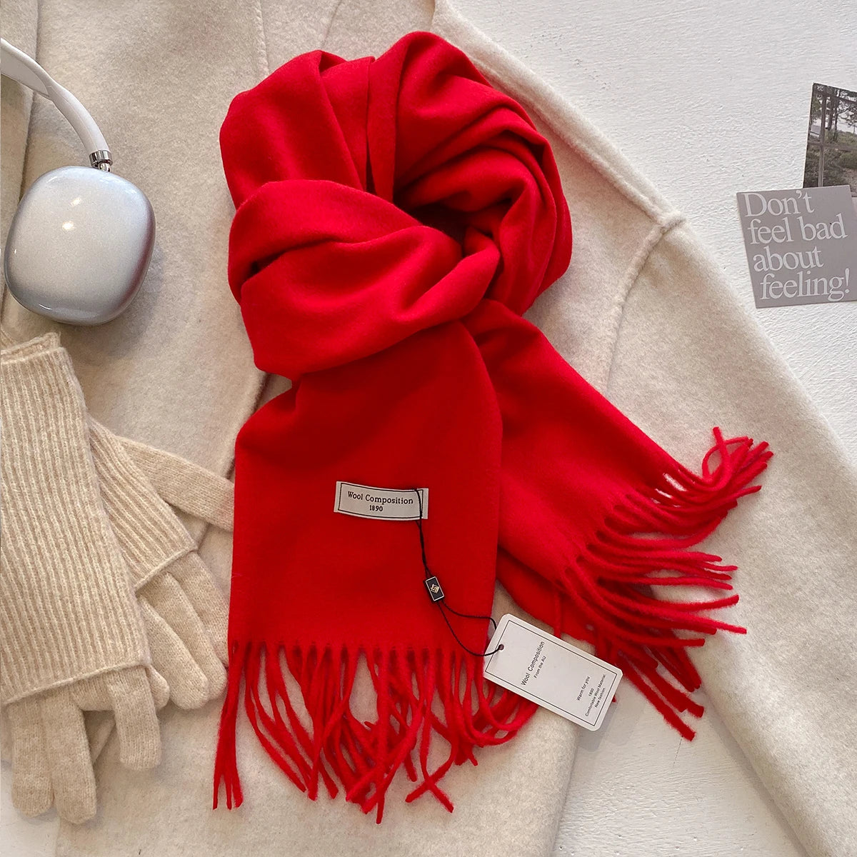 New 26 Color Winter Scarf For Women Long Warm Cashmere Scarves Hijab Solid Lady Shawl Wrap Female Pashmina Bandana Head Scarfs
