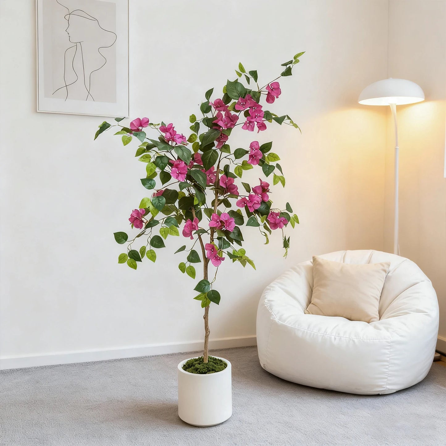 135-170CM New Artificial plum blossom Tree Branch with Plastic Pot Indoor Home ornament Fake Plant for wedding home room decor