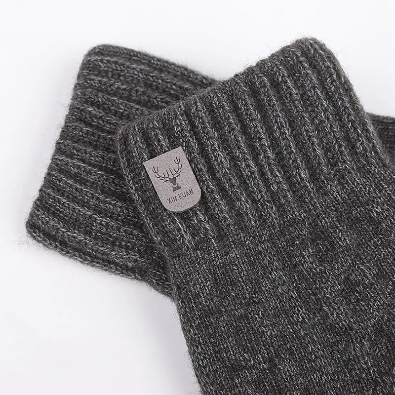 Hemasa  men's warm gloves/ winter  fleece gloves cold warm wool knitted gloves