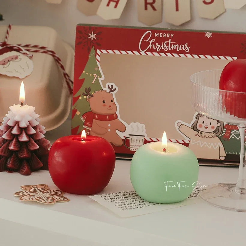 Christmas Apple Scented Candle Silicone Mold DIY Creative Plaster Dessert Mousse Cake Silicone Mold Christmas Eve Gift Decor