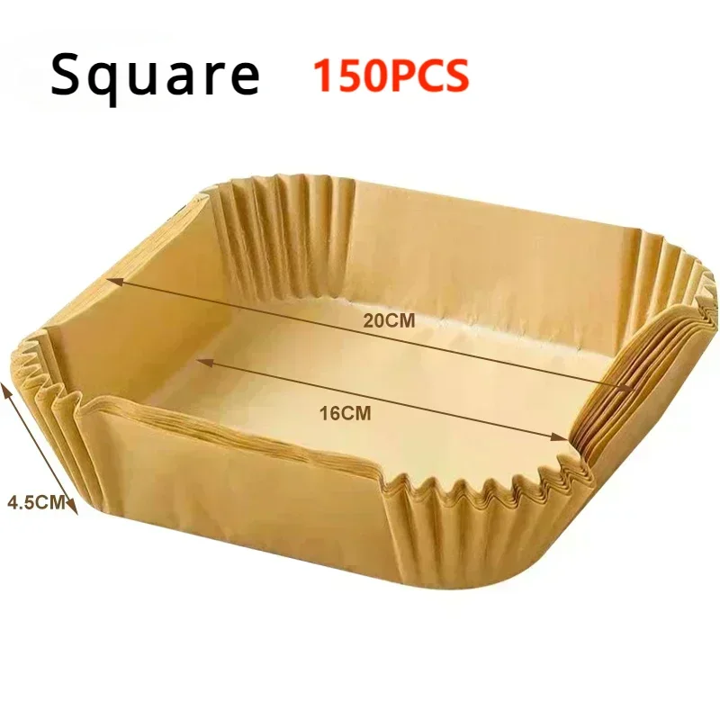 Tejesa Air Fryer Disposable Baking Paper Liner Non-Stick Mat Steamer Square Round Parchment for Microwave Oven Kitchen Cookers (20CM-Square, 200PCS)