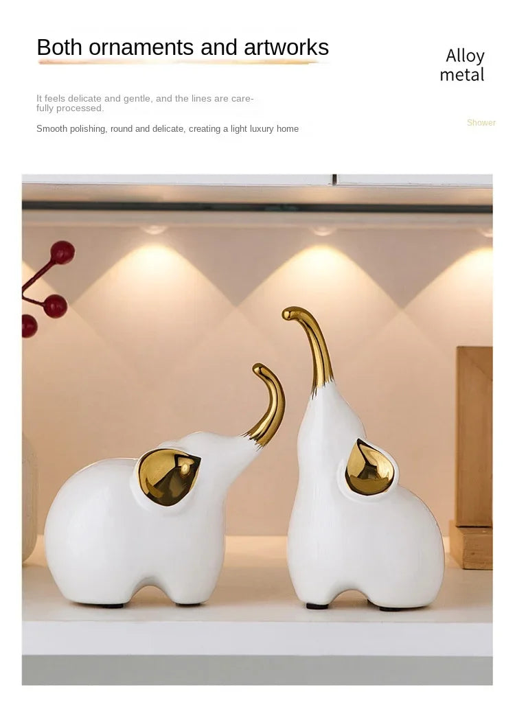 Resin Elephant Crafts for Living Room, Home Furnishings, Simple and Modern Decorations, Home Furnishings, Wine Cabinet