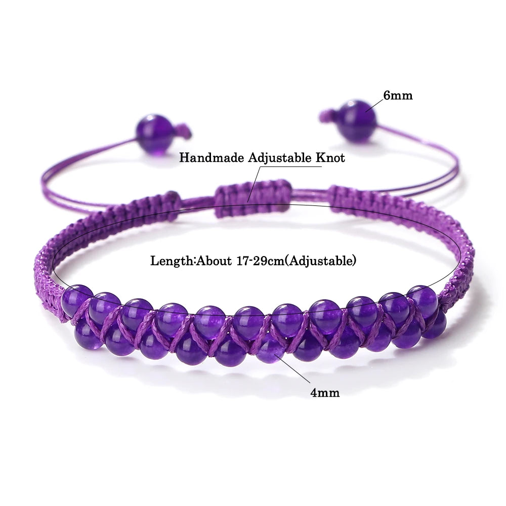 Fashion Natural Stone Chalcedony Beads Bracelet Lucky Rope Handmade Braided Bracelets&Bangles Women Healing Jewelry Pulsera Gift