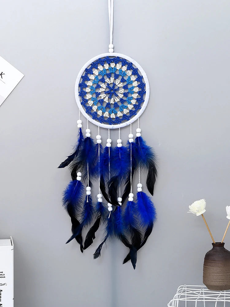 Tejesa Dream Catcher Office Bedroom Hanging Ornaments Creative Hand-Woven Feather Car Pendant Wall Decor Birthday Gift Home Decoration