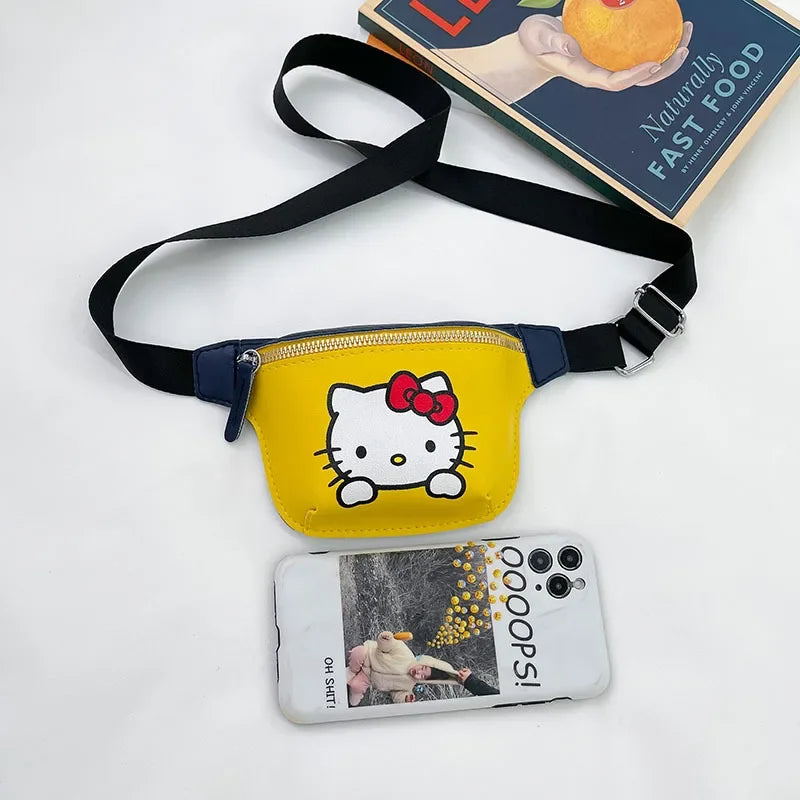 Hello Kitty Cute Wallet Children's Chest Bag Cartoon Kawaii Boys and Girls Small Bag Waist Bag Coin Purse Girls Purse Coin Pouch