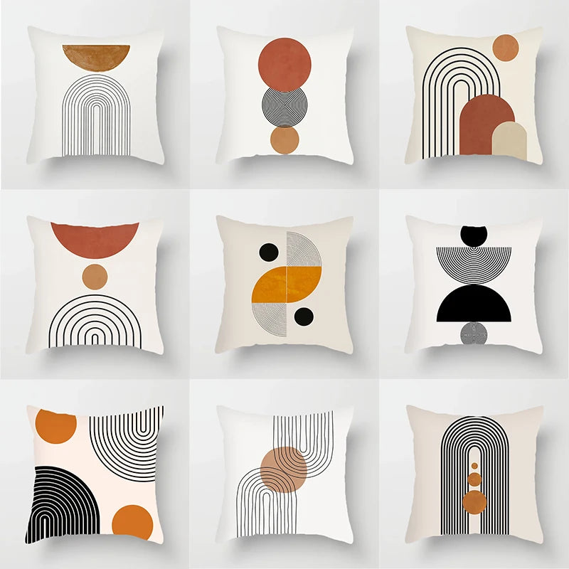 Hemasa Abstract Geometric Decorative Pillowcase Sofa Cushion Cover Soft Throw   Home Office Bedroom