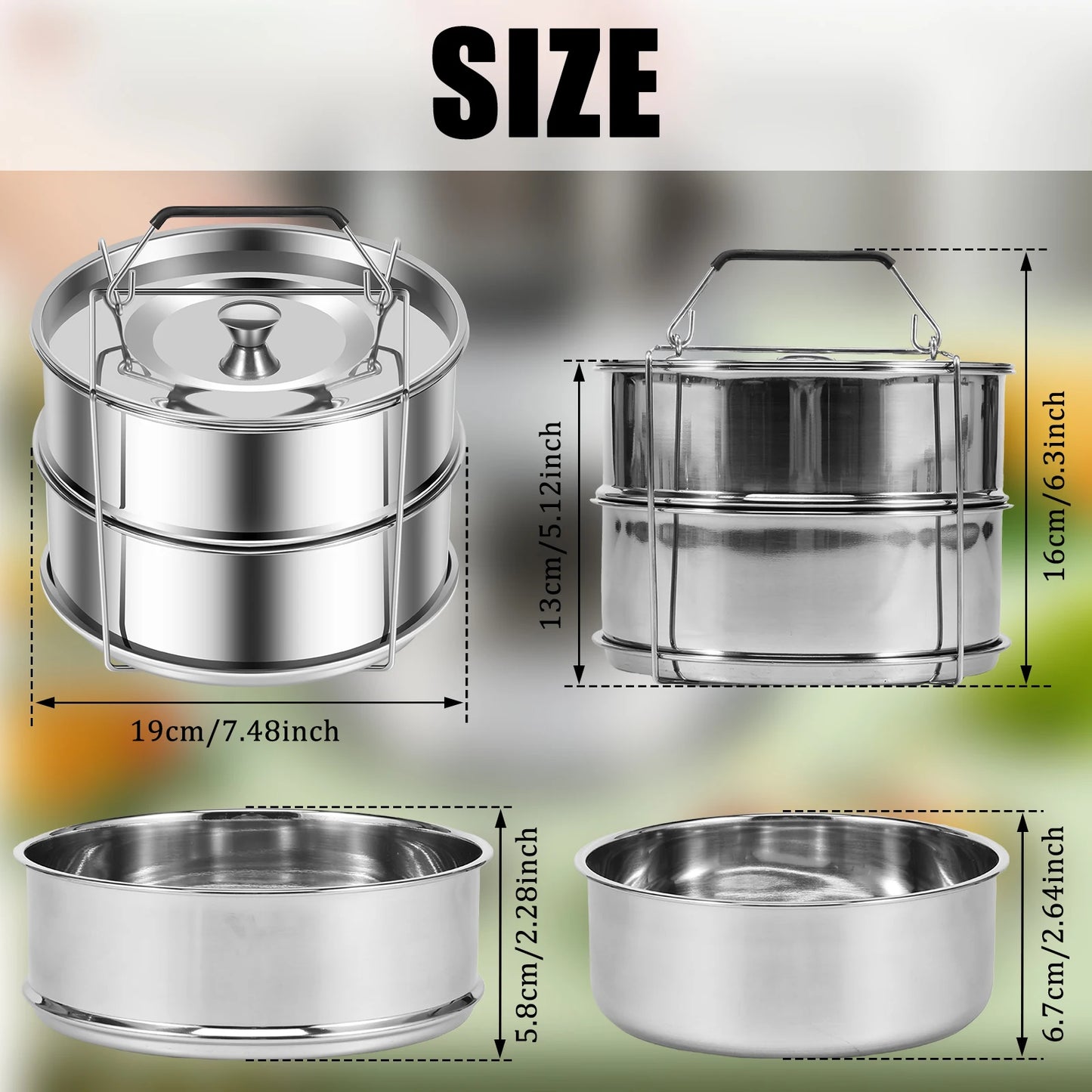 Tejesa 2/1 Tier Flan Pan Mold Breakfast Steamer Cake Baking Flan Pot for Chocolate Cupcake Pudding Large Capacity Lunch Box Dough Bowl