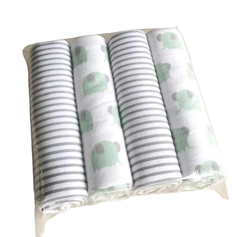 Tejesa 4Pcs/Pack 100% cotton supersoft flannel receiving baby blanket / swaddle baby bedsheet 76*76CM baby blankets newborn