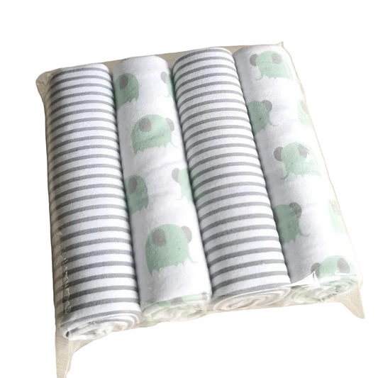 Tejesa 4Pcs/Pack 100% cotton supersoft flannel receiving baby blanket / swaddle baby bedsheet 76*76CM baby blankets newborn
