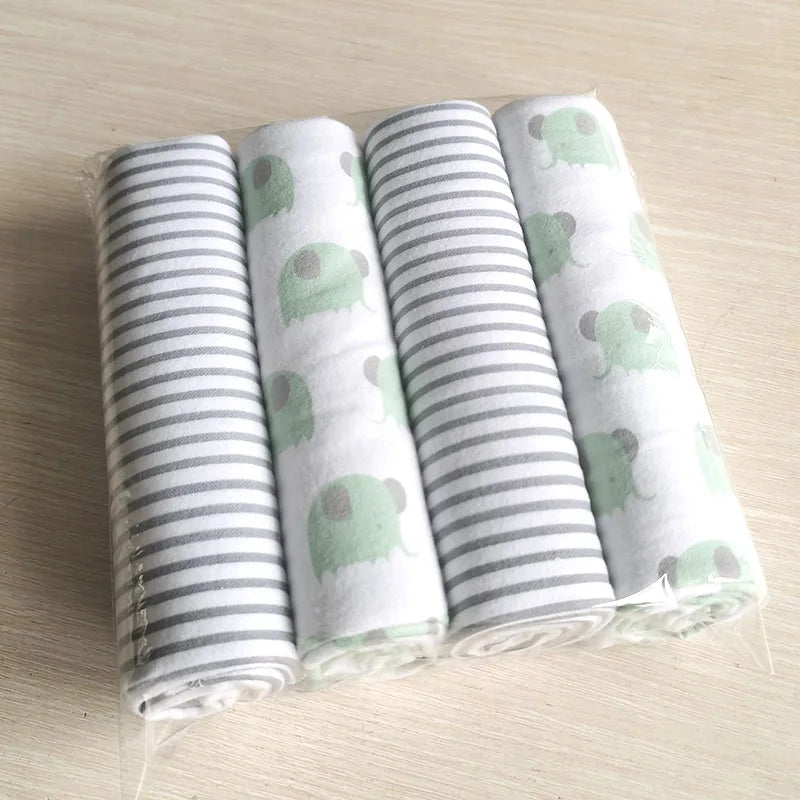 Tejesa 4Pcs/Pack 100% cotton supersoft flannel receiving baby blanket / swaddle baby bedsheet 76*76CM baby blankets newborn