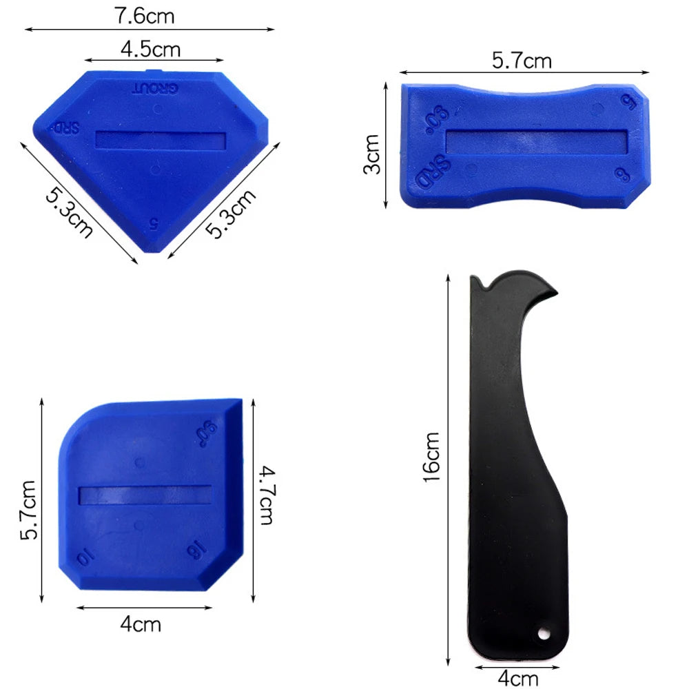 Silicone Plastic Caulking Tool Kit Joint Sealant Spreader Spatula Scraper for Tile Window Grout Edge Removal Construction Tools