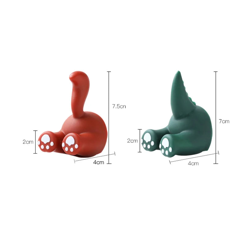 Cartoon Animal Tail Toothbrush Holder Punch-Free Wall Hook Cute Self-adhesive Bathroom Towel Hook Children Toothbrush Holder