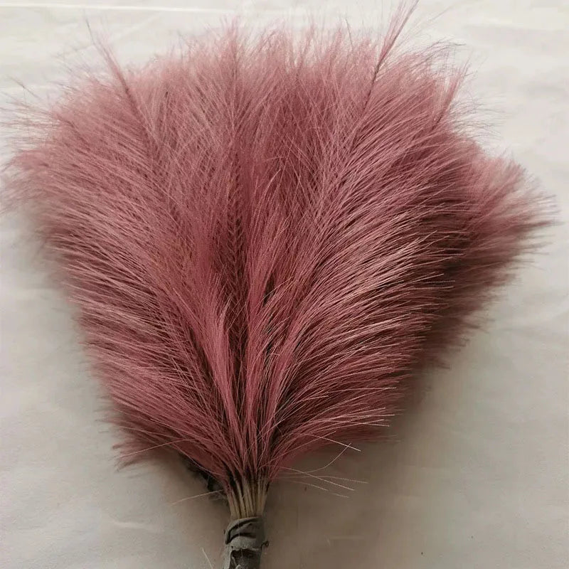 Tejesa Faux Pampas Grass Artificial Pampas Grass Fluffy 6 Stem Pompous Grass Flower Arrangement For Boho Home Wedding Decoration