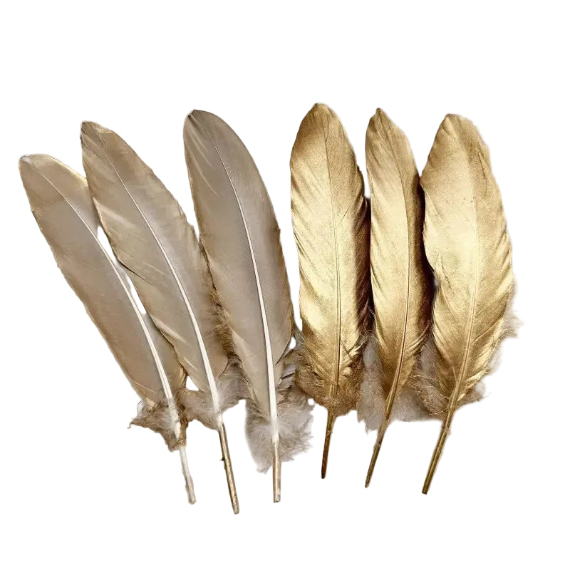 Tejesa 50pcs Goose Feathers Gold Silver Plume Craft Natural DIY Plumas Jewelry  Wedding Party Hats Home Decoration Accessories
