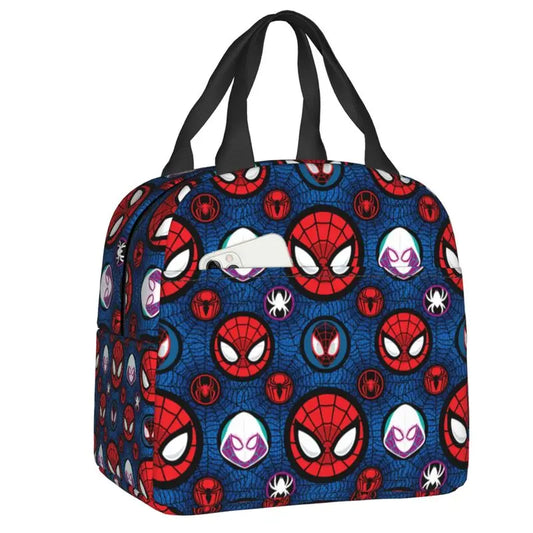 Custom Spider Man Lunch Bag Portable Cooler Thermal Insulated Lunch Box for Outdoor Camping Travel Multifunction Food Bento Box
