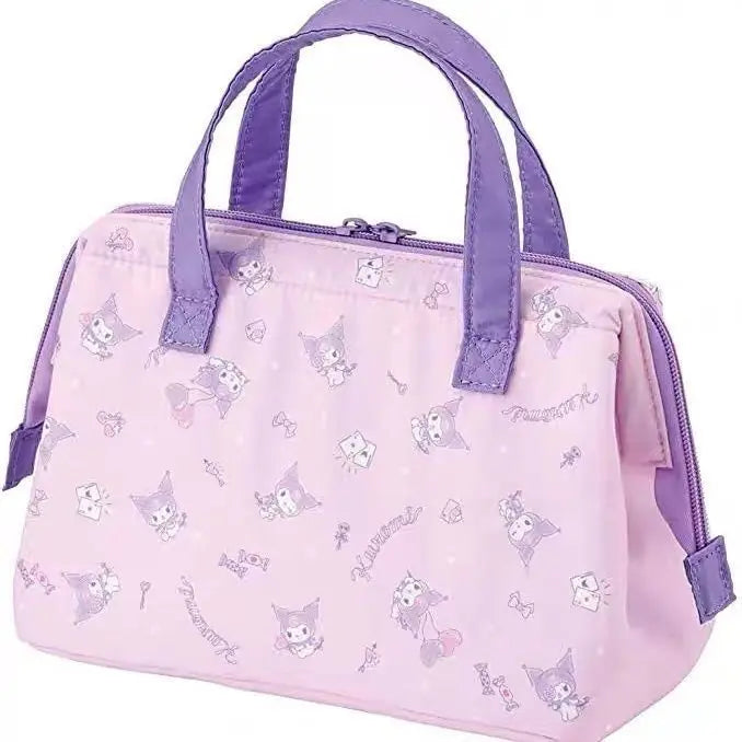 Hemasa  Thermal Bag Cartoon Kuromi Insulation Cold Storage Fresh-keeping Bag Lunch Bag Bento Lunch Box Bag