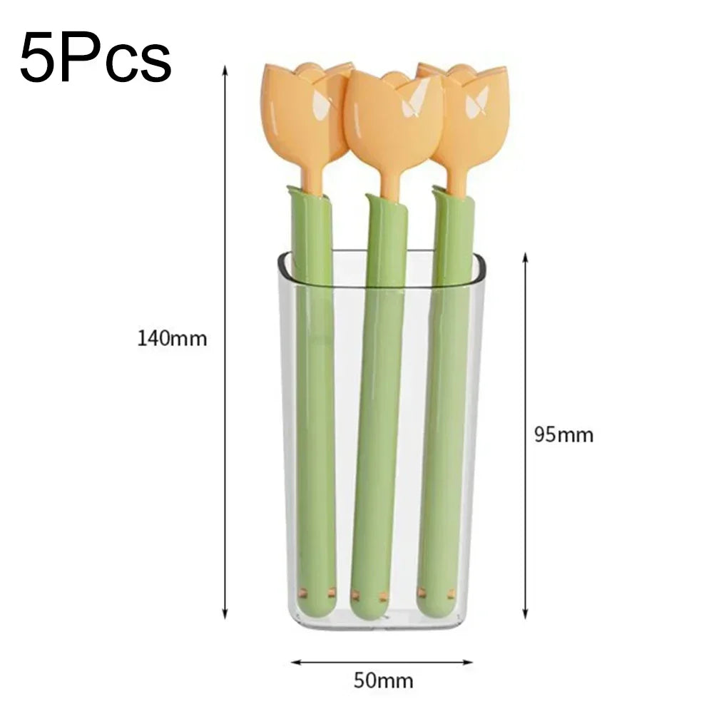 5Pcs Tulip Shaped Bag Clips Portable Food Snack Bread Sealing Clip With Magnetic Storage Box Sealed Clip Kitchen Accessories