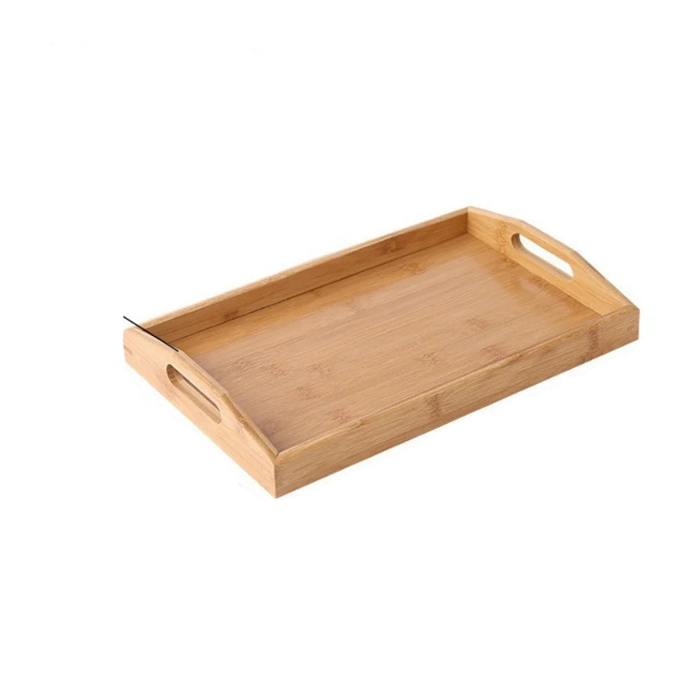 Tejesa Rectangular Storage Tray household Solid Wood Storage Plate Bamboo Water Cup Plate Home Living Room