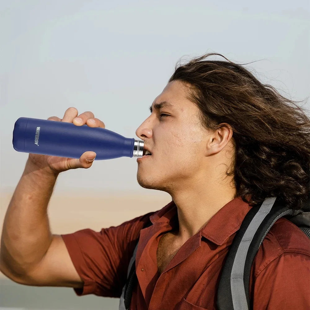 Hemasa 500ML Stainless Steel  Sports Water Bottle Cold and Hot Thermal Cups Vacuum Travel Tumbler Mug Thermal Bike Bottle