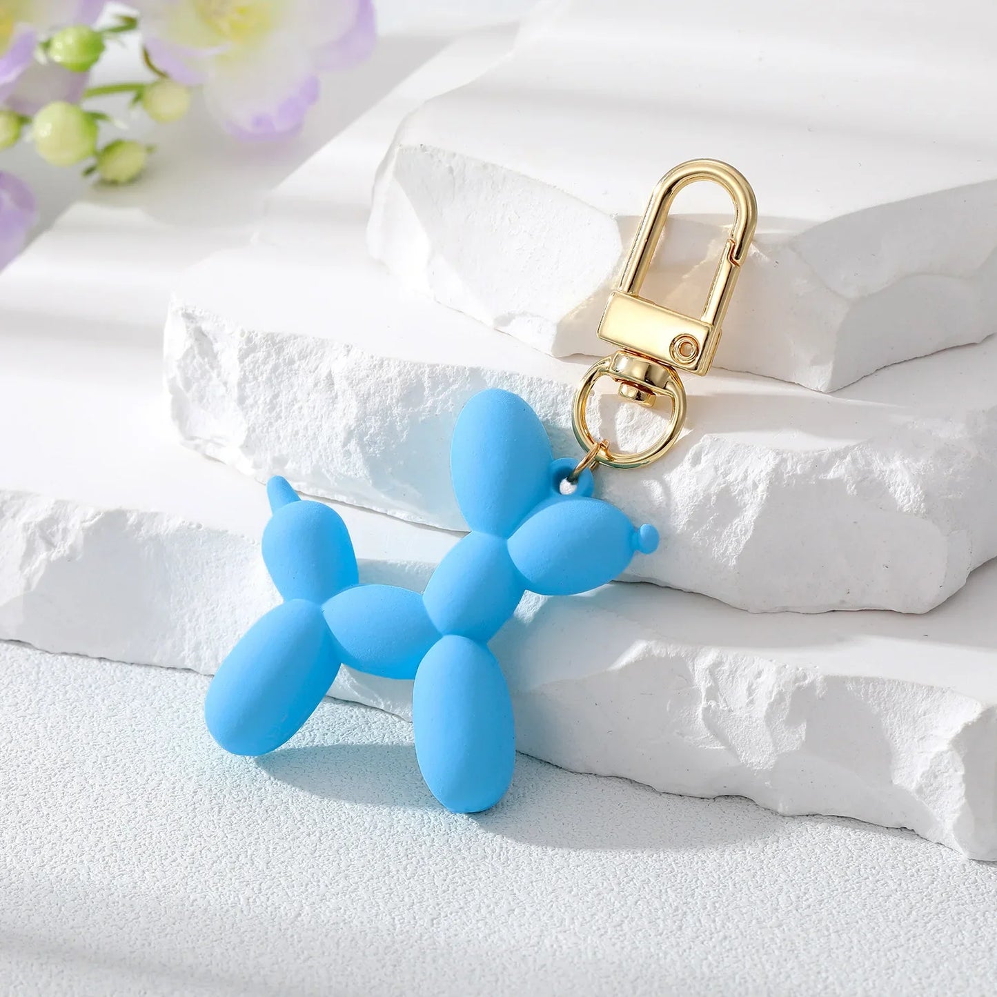 2023 New Fashion Art Trendy Laser Balloon Dog Colorful Key Chain Bag Pendant Cartoon Creative Small Animal Pendant Decoration
