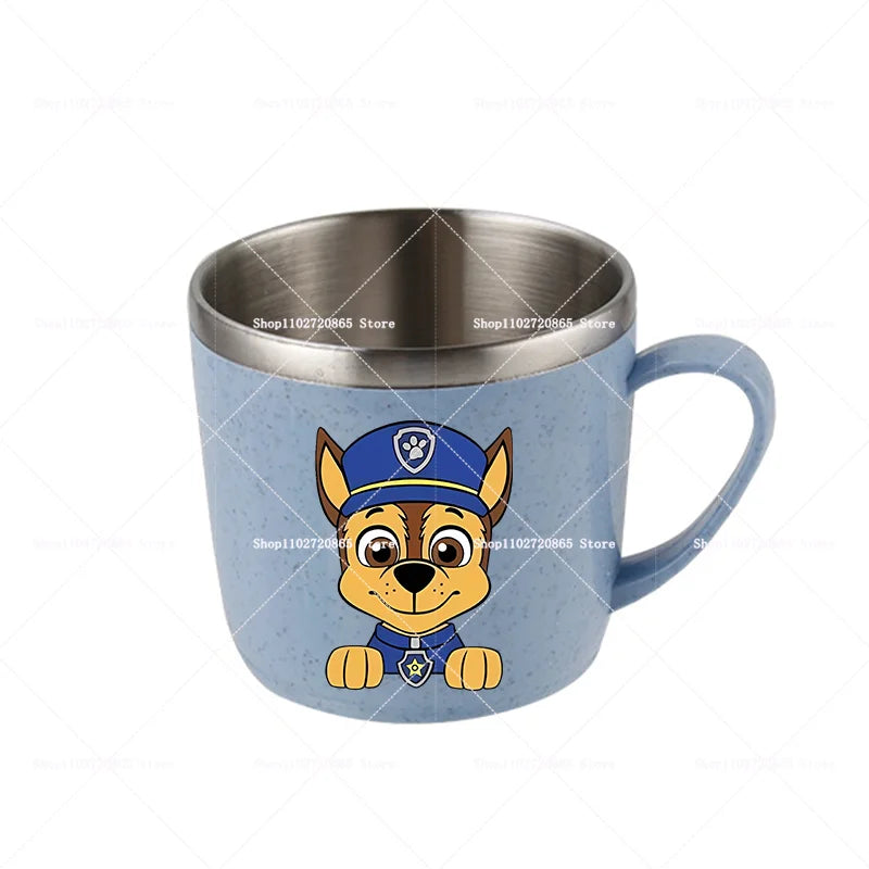 Paw Patrols Stainless Steel Water Cup Chase Skye Cute Anime Thermo Mug Kids Home Anti-drop Toothbrush Glass Child Birthday Gift