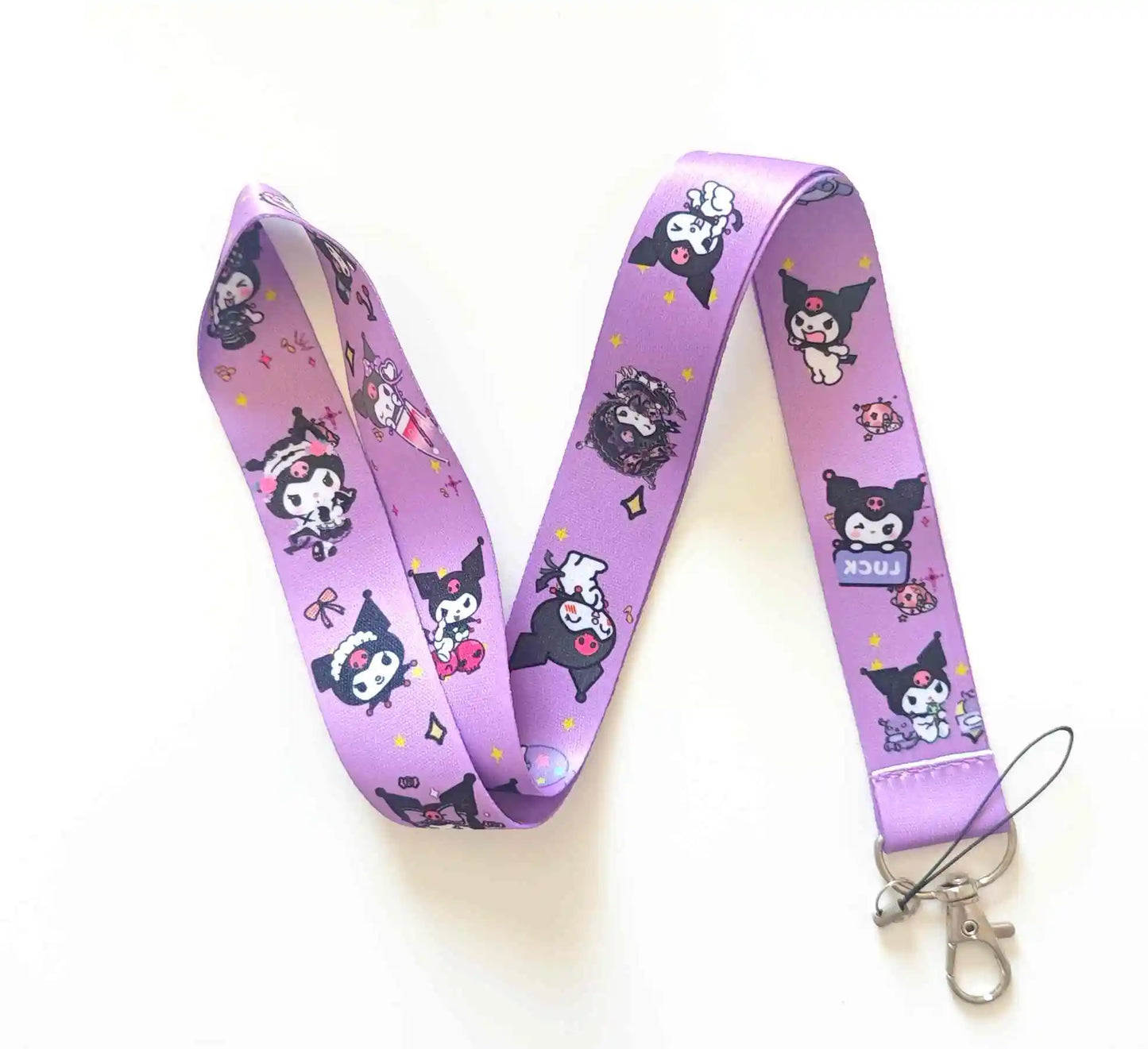 Hemasa Kuromi Cartoon Key Lanyard ID Badge Holders Animal Phone Neck Straps with Keyring