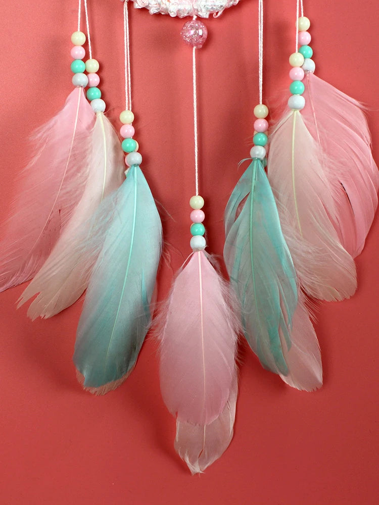 Hemasa Dream Catcher Handmade Wind Chime Car Pendant Garden Outdoor Hanging Ornaments Creative Birthday Gift Bedroom Home Decoration