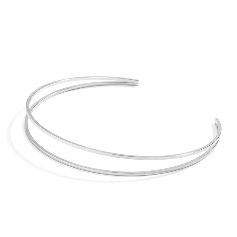 Hemasa  Double C-shaped Arm Bracelet Bangles Hand Jewelry For Women Geometric Open Upper Arm Cuff Armlet Armband Hand Chain