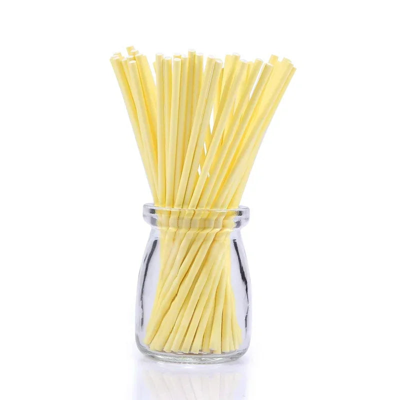 Tejesa 100pcs Paper Lollipop Sucker Sticks for Cake Pops Candy Popcake Stick 6-Inch by 5/32-Inch 150*3.5mm